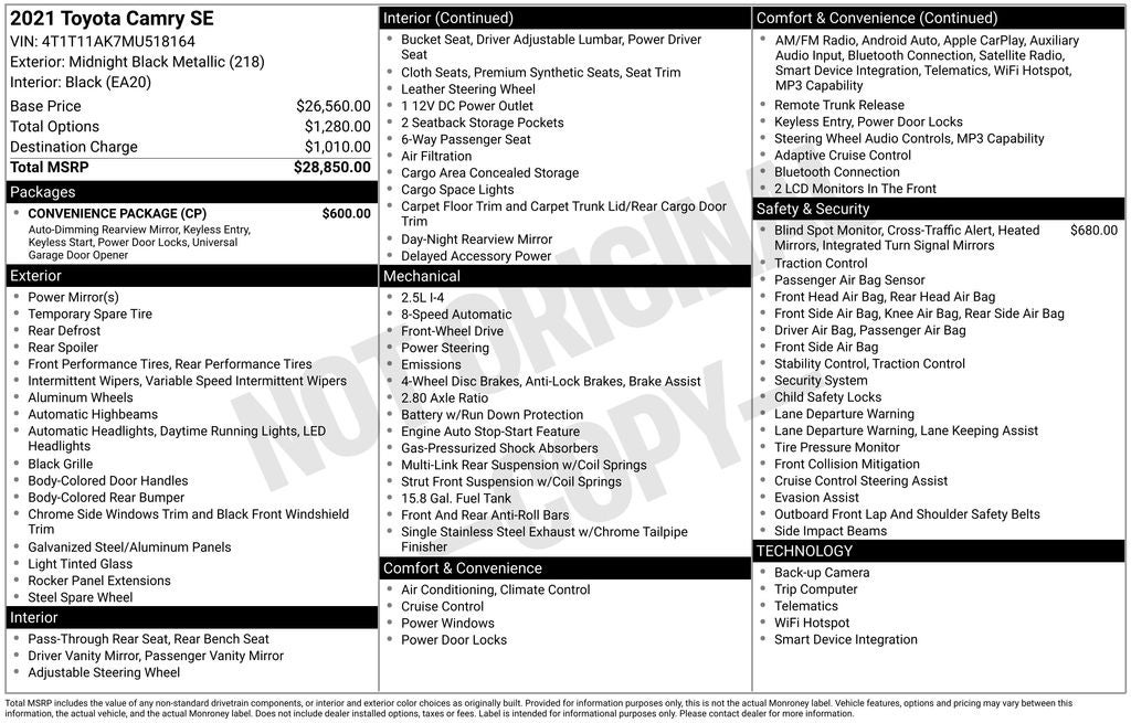 2021 Toyota Camry SE