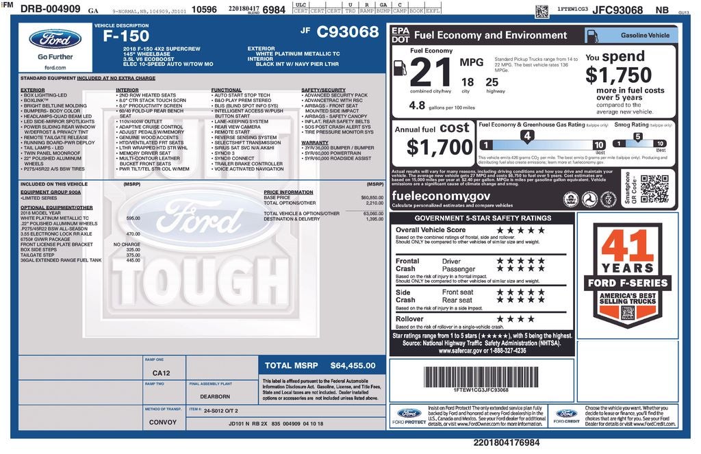 2018 Ford F-150 Limited