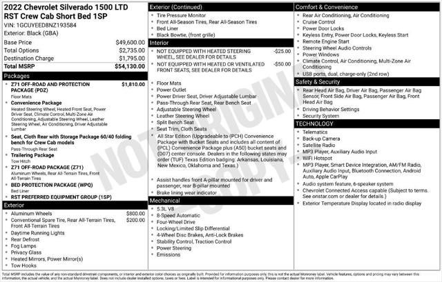 2022 Chevrolet Silverado 1500 LTD 4WD Crew Cab Short Bed RST