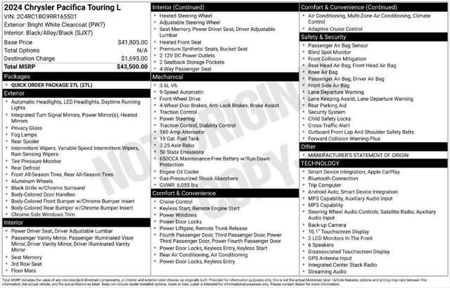 2024 Chrysler Pacifica Touring L