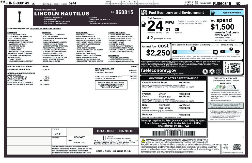 2024 Lincoln Nautilus Reserve