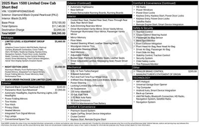 2025 RAM 1500 Limited Crew Cab 4x4 5'7' Box
