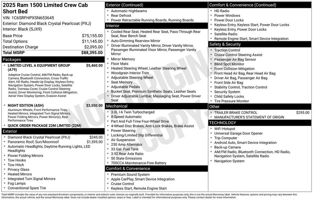 2025 RAM 1500 Limited Crew Cab 4x4 5'7' Box