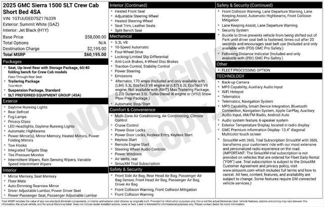 2025 GMC Sierra 1500 4WD Crew Cab Short Box SLT