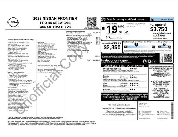2023 Nissan Frontier Crew Cab PRO-4X 4x4