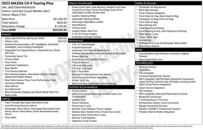 2023 Mazda Mazda CX-9 Touring Plus