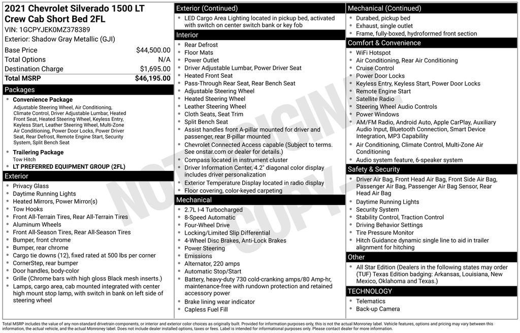 2021 Chevrolet Silverado 1500 LT