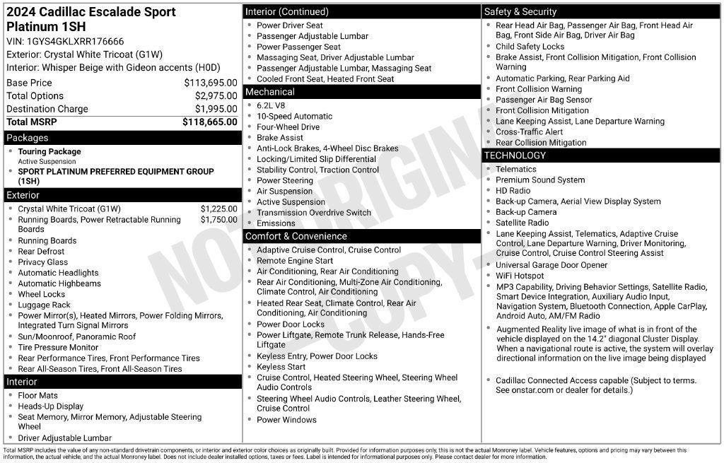 2024 Cadillac Escalade Sport Platinum