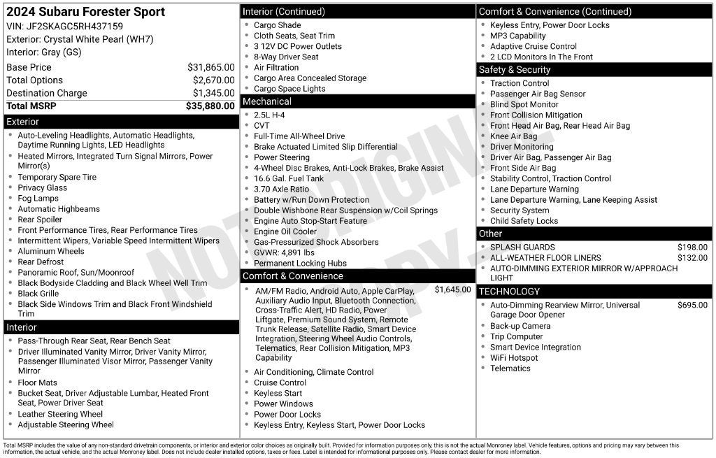 2024 Subaru Forester Sport