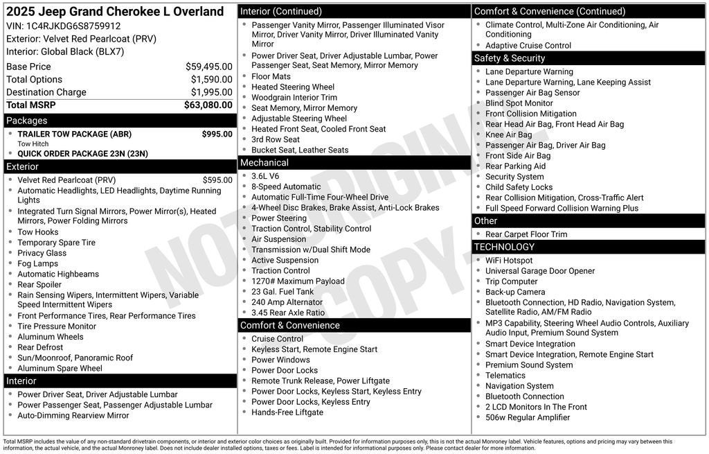 2025 Jeep Grand Cherokee L Overland