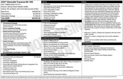 2027 Chevrolet Traverse RS